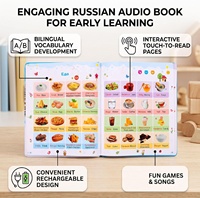 Livre sonore russe avec 24 thèmes éducatifs et plus de 1000 mots bilingues, livre sonore interactif pour enfants