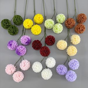 ดอกไฮเดรนเยียประดิษฐ์ 3 หัว ยี่ห้อ Pingping รุ่นลัคกี้บอล สีครีม สำหรับตกแต่งงานแต่งงาน ตกแต่งบ้าน และใช้เป็นพร็อพถ่ายภาพ - Product Image 1