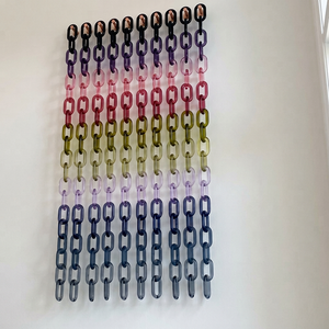 Sculpture murale artistique en résine colorée, dégradé bleu, faite à la main, décoration intérieure, forme irrégulière, artistique, Noël - Product Image 1
