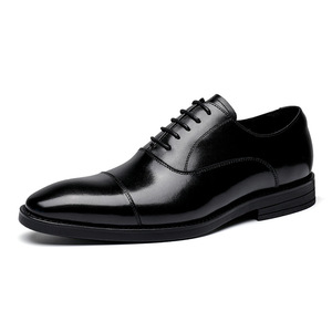 Chaussures Oxford pour hommes de luxe au design italien, confortables, antidérapantes, augmentant la taille, imperméables, en cuir véritable, chaussures de ville - Product Image 1