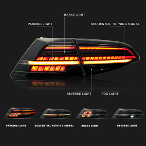 Calabazas Traseras Full LED para VW <span class=keywords><strong>Golf</strong></span> 7 MK7 <span class=keywords><strong>Golf</strong></span> 7.5 TDI TSI 2013-2018 Rojo y Ahumado con Intermitente Secuencial para <span class=keywords><strong>Golf</strong></span> 7 MK7 - Product Image 5