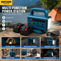 Station d'alimentation portable multifonctionnelle pour camping en extérieur, batterie de secours avec lumière LED et sortie USB, fournie directement par l'usine
