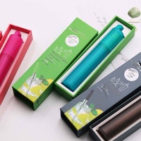 Ensemble de pailles télescopiques pliables et réutilisables en acier inoxydable 304 avec étui porte-clés pour le camping et la randonnée