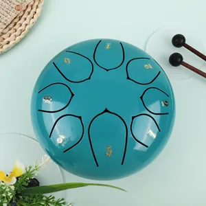 2023 neues Design 15cm (6 Zoll) 8 Zunge Chinesisch traditionell Fünf-Ton-Modi See Blue Hank Drum Balmy C Key Stahl Zungen trommel