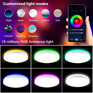 Lámpara de Techo LED de 12 Pulgadas y 24 W, Panel Ultrafino Empotrado, RGB Regulable, 2000K-6000K Ajustable, Lámpara Inteligente para Interiores del Hogar - Product Image 5