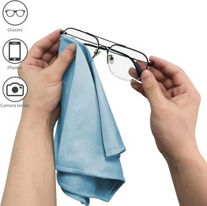 Paño de limpieza de vidrio de microfibra, sin pelusa limpia rápidamente ventanas, gafas, parabrisas, espejos y acero inoxidable, azul - Product Image 5