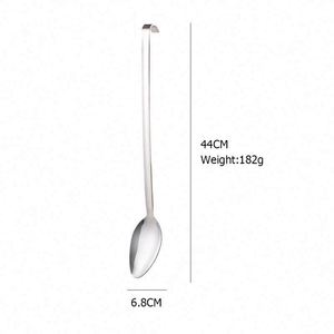 Kitchen Accessories Food Safe 201 Stainless Steel Perforated Spoon Long Spoon With Hook Handle - Product Image 4