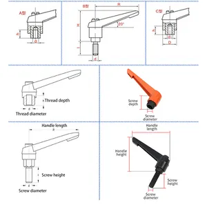 Werks preis Griff Maschine Dreh griffe verstellbarer Klemm hebel Buchse Einstell griff Klemm hebel m10 5/16-18