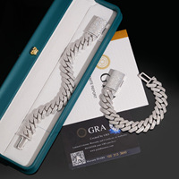 Collier Hip Hop en Argent Sterling 925 avec Chaîne Cubaine VVS Moissanite Certifiée GRA, 14MM 16MM, Idéal pour un Cadeau