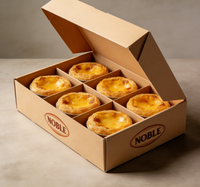Boîte à tartelettes NOBLE à impression quadricolore 2/3/4/6/9 pièces, gaufrée, écologique, réutilisable, étanche, en carton pour pâtisserie