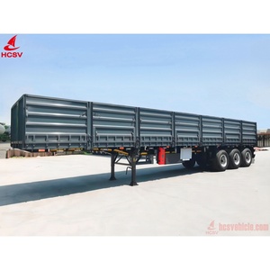 Semi-remorque à parois latérales <span class=keywords><strong>en</strong></span> acier de 45 pieds avec bâche pour le transport de marchandises lourdes <span class=keywords><strong>en</strong></span> vrac et de ciment ensaché - Product Image 3