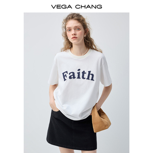 VEGA CHANG <span class=keywords><strong>T</strong></span>-<span class=keywords><strong>Shirt</strong></span> da <span class=keywords><strong>Donna</strong></span> di Alta Qualità con Stampa 'White Faith', Design Minimalista in <span class=keywords><strong>Cotone</strong></span> per Moda Outdoor Moderna - Product Image 4