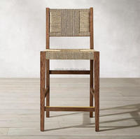 Chaises de bar convertibles en bois massif et rotin, style moderne et durable, avec structure en chêne, pour l'intérieur