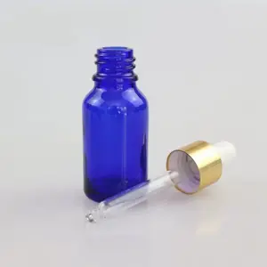 1盎司2盎司30毫升50毫升蓝色化妆品空精油面部血清玻璃滴管橄榄油瓶带滴管