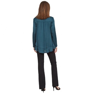 Moda Verde Esmeralda cuello tela suave transpirable mujeres superior de enfermería - Product Image 6