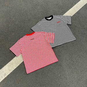 Summer Clothing Custom <b>Stripe</b> <b>T</b> <b>Shirts</b> Design Heavyweight Breathable Shorts Sleeve High Quality Cotton <b>T</b>-<b>Shirt</b> For <b>Men</b> - Product Image 3