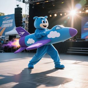 Factory Direct Sales <b>Plush</b> Airplane Mascot Costumes Price Affordable Blue Mascot Costume High Quality - Product Image 1