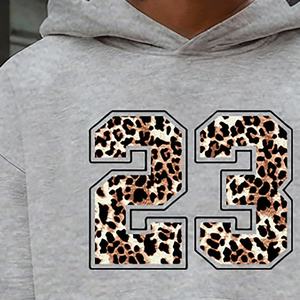 Conjunto de 2 Piezas de Sudadera Corta y Pantalones Cortos para Hombre, Estilo Hip-Hop Urbano, Transpirable, con Estampado de Leopardo de Doble Capa y Logotipo Personalizado - Product Image 3