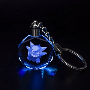 Bán buôn tùy chỉnh 3D Logo Led nhấp nháy ánh sáng tinh thể thủy tinh Keychain Poke Mon đi nhân vật - Product Image 4