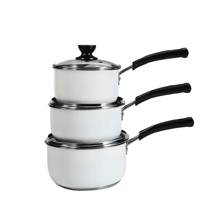 Hot sale high quality stainless steel cookware cooking sauce soup milk pot set with bakelite handle