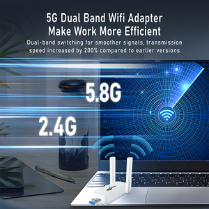 Xách tay 2.4G/5.8G Dual-Band Gigabit wifi6 Receiver Transmitter không dây bên ngoài <span class=keywords><strong>card</strong></span> mạng cho máy tính xách tay sử dụng - Product Image 2