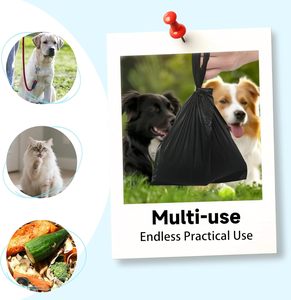 ถุงเก็บอุจจาระสุนัข Huamaohengchun พร้อมหูหิ้วและที่จ่าย ถุงเก็บอุจจาระสีดำแบบไม่มีกลิ่น ป้องกันการรั่วซึม สำหรับสุนัขและแมว - Product Image 5