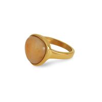 Mode Vielseitige Inlay Cat Eye Stein Titan Stahl Ring Wasserdicht Edelstahl plattiert 18 Karat Gold Licht Luxus Ring Schmuck