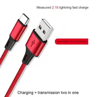 Cable de Datos USB Tipo-C Trenzado de 25CM, 1m, 2m, 3m para Carga Rápida de Teléfonos Móviles, Compatible con S8/S9/Plus, OnePlus 5T 6, Mi 8