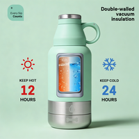 Bouteille d'eau multifonctionnelle Everich 32oz 3 en 1 en acier inoxydable à double paroi sous vide, écologique, pour les humains et les animaux de compagnie