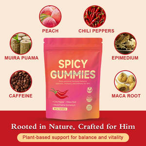 Gomitas Veganas 100% Naturales Sin GMO para el Equilibrio Hormonal Masculino, Calma, Intimidad y Energía con Maca, Muira Puama y Jengibre Picante (30 Unidades) - Product Image 3