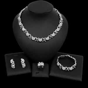 Moda Yulaili Set di gioielli da sposa più recenti I Love You <span class=keywords><strong>Xoxo</strong></span> abbraccio e bacio collana di gioielli Set X0018 - Product Image 2