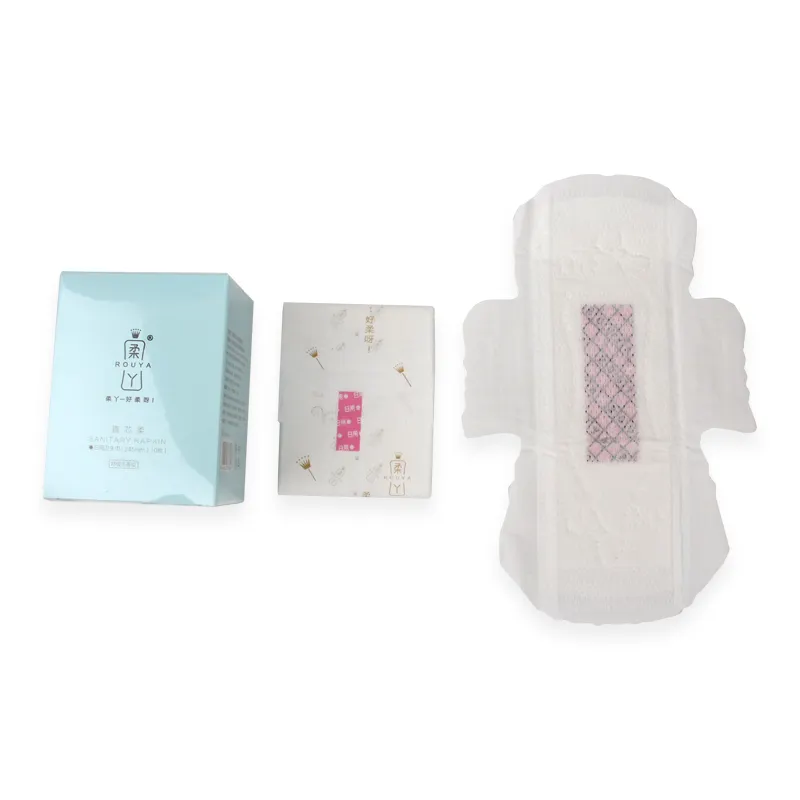 Almohadilla de algodón orgánico transpirable de absorción nocturna para el período menstrual