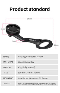 <span class=keywords><strong>Support</strong></span> d'ordinateur de vélo en alliage d'aluminium CYCLAMI pour <span class=keywords><strong>Garmin</strong></span> Edge XOSS IGPSPORT vélo <span class=keywords><strong>GPS</strong></span> <span class=keywords><strong>support</strong></span> réglable accessoires de vélo - Product Image 4