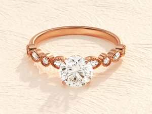 Anillo fino de compromiso más romántico, anillo de compromiso de Plata de Ley 925 sólida para dama encantadora, anillos de diamantes de moissanita de plata - Product Image 4