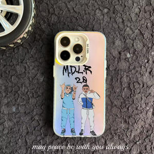Funda de Teléfono de Plástico Duro Combinada para Dos Personas, Moderna, Apta para <span class=keywords><strong>iPhone</strong></span> 11 12 13 14 15 16 17 Plus Pro Max Fund Mdlr - Product Image 4