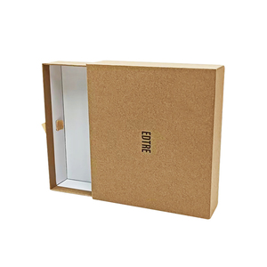 Caja de Regalo de Cartón Kraft con Logotipo Impreso Personalizado, Caja Rígida con Cajón Deslizable y Cinta - Product Image 3