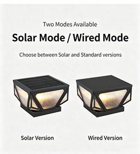 โคมไฟเสา LED กลางแจ้งแบบกันน้ำ รุ่นใหม่ สำหรับสวน วิลล่า ลานบ้าน IP65 ไฟเสาประตู ไฟสนาม ใช้พลังงานไฟฟ้า/พลังงานแสงอาทิตย์ - Product Image 4