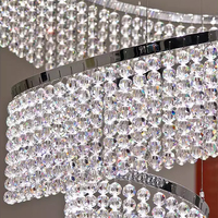 Lustre LED en cristal de luxe à intensité variable pour décoration intérieure nordique, hall d'hôtel, escalier duplex, villa