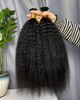 Extensiones de Cabello Humano Vietnamita 12A de Doble Trama con Queratina, Liso Kinky, Punta Plana Invisible, Extensiones de Cabello con Queratina K-tip