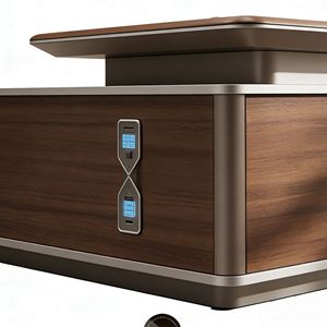 Luxury Executive Office <strong>Desk</strong> Set with CEO and Chairman Style <strong>Large</strong> <strong>Desk</strong> and Manager Chair Combo - Product Image 2