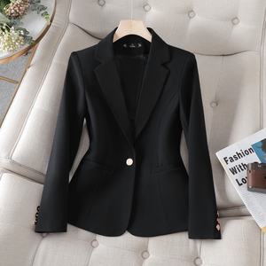 Veste de bureau décontractée et élégante pour femmes, à manches longues, grande taille, avec un seul bouton - Product Image 4
