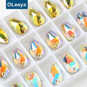 Cristales de Calidad 5A Coloridos en Forma de Pera de 13*18mm, Gemas de Cristal para Coser, Pedrería para Decoración de Vestidos de Novia - Product Image 3