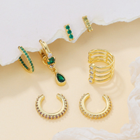 ZUOLA Ensemble de Boucles d'Oreilles Multi-Piercings en Gros, Plaqué Or 18K, Empilables, Fabricant de Parures de Bijoux