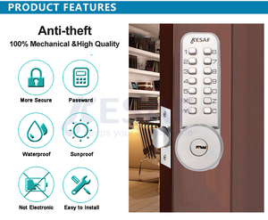 Ngoài trời không thấm nước Keyless nhập kết hợp mật khẩu cơ khí push button Cross-Bolt khóa cửa - Product Image 3