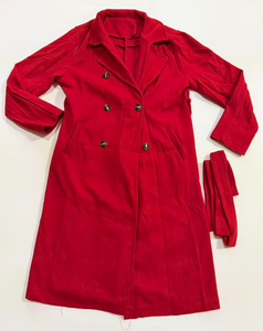 Manteau trench en laine croisé pour femme, col rabattu, manches longues, vêtement d'extérieur chaud, veste décontractée pour le bureau - Product Image 2