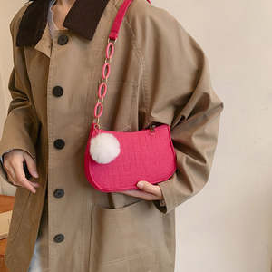 Hot selling shoulder <b>bag</b> women's fashionable casual felt armpit <b>crossbody</b> <b>bag</b> solid color <b>mini</b> women's leather shoulder <b>bag</b> - Product Image 2