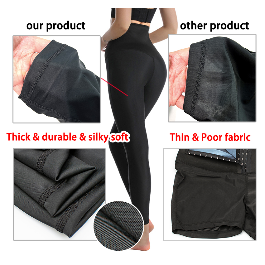 Custom Logo High Waist Neoprene Sauna Sweat Weight Lose Yoga Fitness Tummy Control Waist Trainer Shapewear Leggings