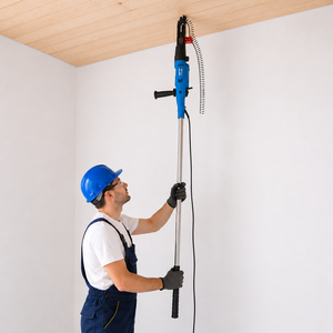 KQ-8108 Pistolet à clous portable avec tige de rallonge et chaîne, outil pour plafonds de 1,7 m de hauteur, chaîne de rallonge en cuivre pour le travail du bois - Product Image 1