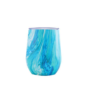 12oz en forma de huevo laca tinte impresión madera grano <span class=keywords><strong>serie</strong></span> versión <span class=keywords><strong>completa</strong></span> doble capa 304 Acero inoxidable cerveza taza tapa escuela caliente - Product Image 2