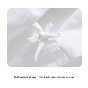 Ensemble de <span class=keywords><strong>literie</strong></span> d'hôtel en satin, housse de couette blanche personnalisée, 4 pièces, drap-housse, vente directe d'usine - Product Image 4